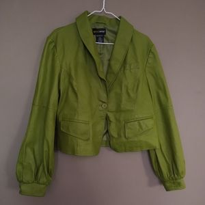 Metro style lime green leather jacket